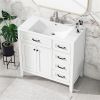 36" Bathroom Vanity with Sink Combo, White Bathroom Cabinet with Drawers, Solid Frame and MDF Board