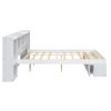 Queen Size Wood Platform Bed with Muti-storage Headboard and a Drawer, White(Expected Arrival Time: 6.16)