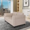 Loveseat Sofa for Living Room, Modern D√©cor Love Seat Mini Small Couches for Small Spaces and Bedroom with Solid Wood Frame (Toast, Polyester Nylon)