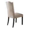 Beige and Weathered Espresso Tufted Back Side Chairs (Set of 2)