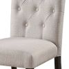 Beige and Weathered Espresso Tufted Back Side Chairs (Set of 2)