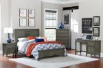 Cool Gray Finish 1pc Full Size Bed Louvered Panel Headboard Footboard Transitional Style Bedroom Wooden Furniture