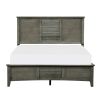 Cool Gray Finish 1pc Full Size Bed Louvered Panel Headboard Footboard Transitional Style Bedroom Wooden Furniture