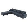 [VIDEO provided] [New] 133*65" Corduroy Modular Sectional Sofa,U Shaped Couch with Armrest Bags,6 Seat Freely Combinable Sofa Bed,Comfortable and Spac