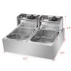 Stainless Steel Double Cylinder Electric Fryer US Plug