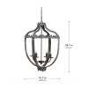 4 - Light Metal Chandelier, Hanging Light Fixture with Adjustable Chain for Kitchen Dining Room Foyer Entryway, Bulb Not Included