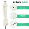 7.5FT Patio Umbrella Outdoor Table Market Umbrella with Push Button Tilt & Crank - Beige