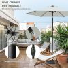 7.5FT Patio Umbrella with Crank and Push Button Tilt, Outdoor Table Market Umbrella with Aluminum Pole - Grey