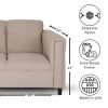 Loveseat Sofa for Living Room, Modern D√©cor Love Seat Mini Small Couches for Small Spaces and Bedroom with Solid Wood Frame (Toast, Polyester Nylon)