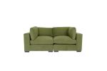 Forest Green Loveseat Sofa for Living Room, Modern D√©cor Love Seat Mini Small Couches for Small Spaces and Bedroom with Solid Wood Frame (Polyester)