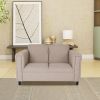 Loveseat Sofa for Living Room, Modern D√©cor Love Seat Mini Small Couches for Small Spaces and Bedroom with Solid Wood Frame (Toast, Polyester Nylon)