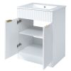 [Video]24inch modern bathroom vanity for small bathroom,white storge cabinet with ceramic sink