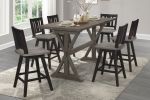 Rustic Look Distressed Gray Finish 1pc Counter Height Dining Table Solid Rubberwood Kitchen Dining Furniture