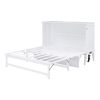 Queen Size Murphy Bed with Built-In Charging Station and a Shelf, White