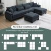 [VIDEO provided] [New] 133*65" Corduroy Modular Sectional Sofa,U Shaped Couch with Armrest Bags,6 Seat Freely Combinable Sofa Bed,Comfortable and Spac