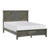 Cool Gray Finish 1pc Full Size Bed Louvered Panel Headboard Footboard Transitional Style Bedroom Wooden Furniture