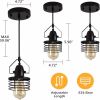 Industrial Black Pendant Light Metal Cage Pendant Lights Dining Room Hanging Lighting for Kitchen Island Living Room Bedroom Entryway Barn Farmhouse,S