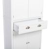 Single Drawer Double Door Storage Cabinet White