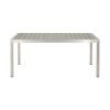 Coral Outdoor Aluminum Dining Table with Faux Wood Top, Gray Finish,Grey