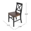 Roshan Farmhouse Acacia Wood Dining Chairs, Black / Walnut