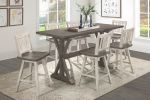 Rustic Look Distressed Gray Finish 1pc Counter Height Dining Table Solid Rubberwood Kitchen Dining Furniture