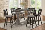 Rustic Look Distressed Gray Finish 1pc Counter Height Dining Table Solid Rubberwood Kitchen Dining Furniture