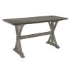 Rustic Look Distressed Gray Finish 1pc Counter Height Dining Table Solid Rubberwood Kitchen Dining Furniture