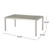 Coral Outdoor Aluminum Dining Table with Faux Wood Top, Gray Finish,Grey