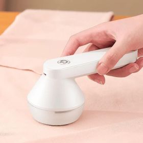 Portable Electric Clothes Lint Trimmer USB lint remover Fuzz Carpets Sweater Shaver Lint Remover Household Clothes Shaver (Color: White, ship from: China)