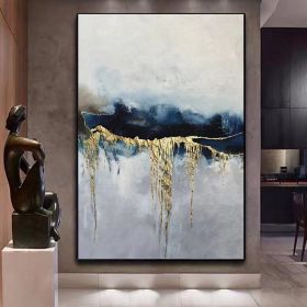 Abstract Handmade Oil Painting On Canvas Golden Texture Wall Art Pictures 100% Hand Painted Large Salon Decorative Painting Gift (size: 150x220cm)