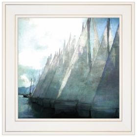 "Sailboat Marina I" by Bluebird Barn Group, Ready to Hang Framed Print, White Frame (Color: as Pic)