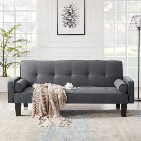 MEGA fabric sofa, medieval love seat sofa furniture, with pillows, living room button tufted sofa, pull point design (Color: as Pic)