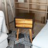 Mid-Century Wooden Multipurpose End Table with 2 Storage Drawers