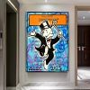 Handmade Hand Painted Oil Painting Wall Street Art Modern Abstract Alec Monopoly Millionaire Painting Home Living Room hallway bedroom luxurious decor