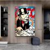 Handmade Hand Painted Oil Painting Wall Street Art Modern Abstract Alec Monopoly Millionaire Painting Home Living Room hallway bedroom luxurious decor